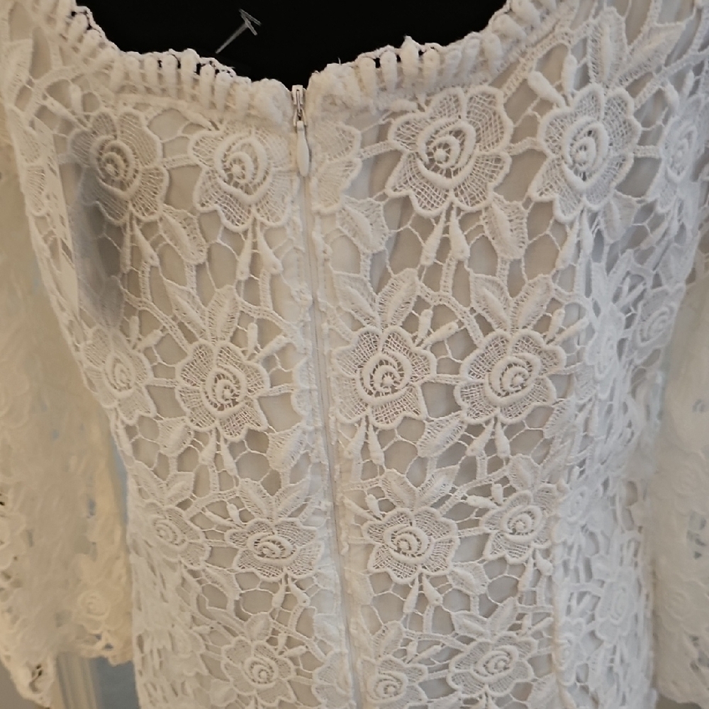 WHBM Elegant White Lace Dress - Picture 5 of 16